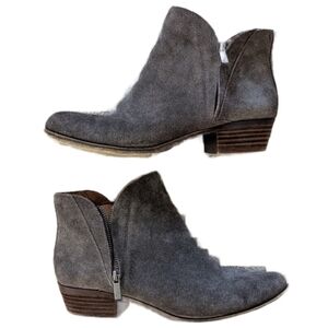 Lucky Brand Gray Suede Ankle Boots Size 9.5